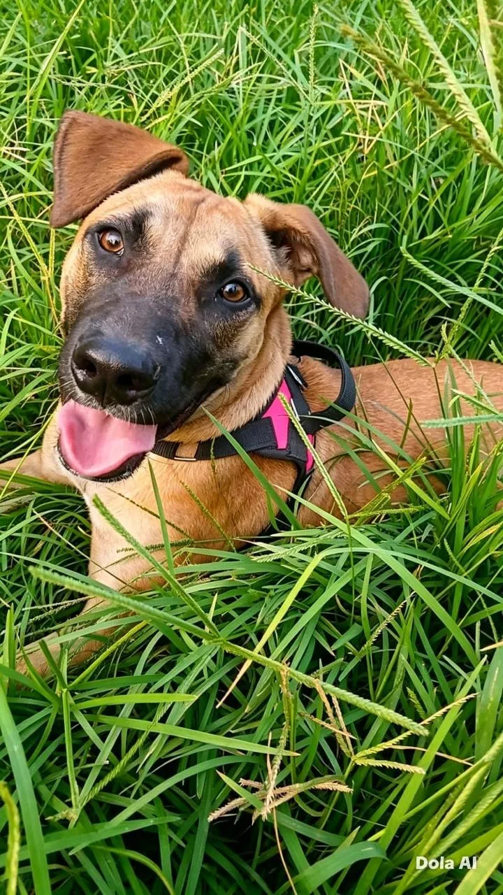 Liza, perrita mestiza de tamaño mediana y color marrón.