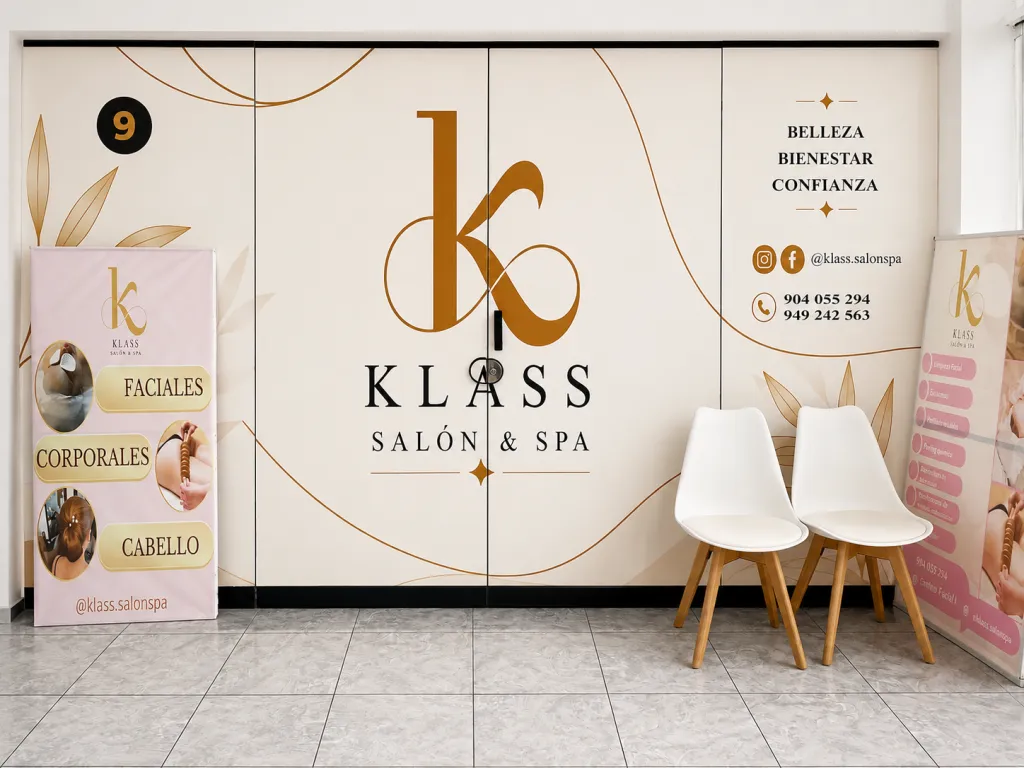 Fachada y recepción de Klass Salón & Spa